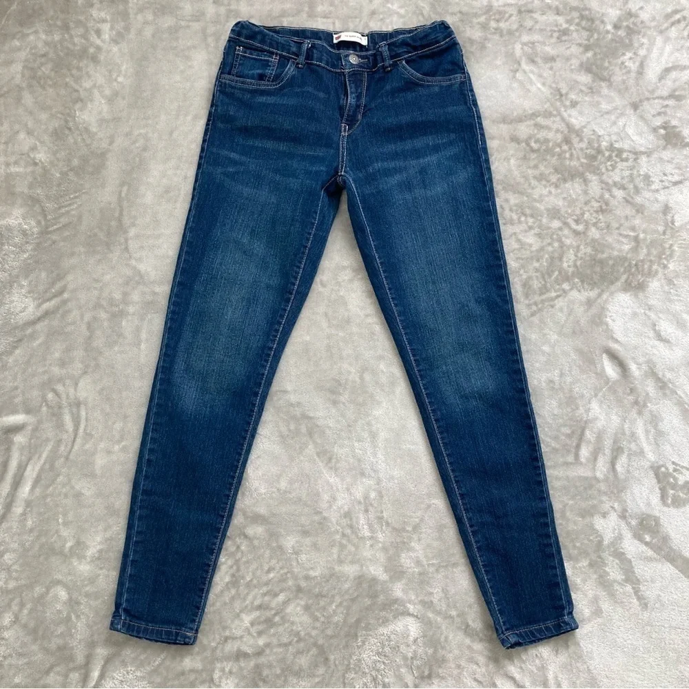 Levi’s 710 Super Skinny Jeans Dark Wash Youth Size 16 R Girls Boys Blue Denim